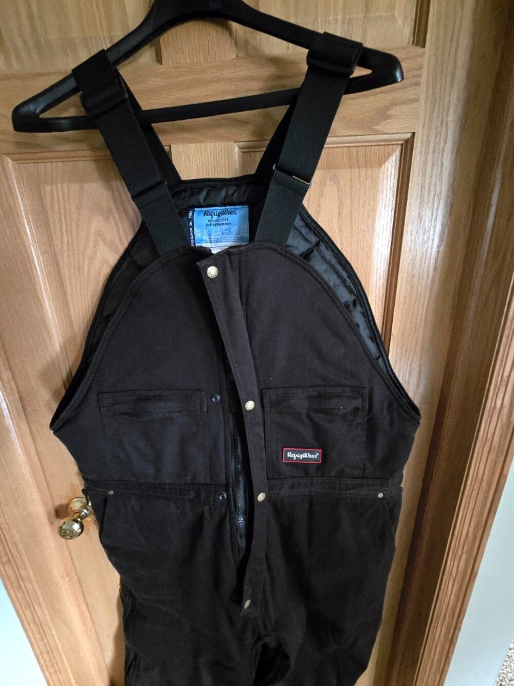RefrigiWear Black Insulated Men's Work Bib Overalls Size 2XL